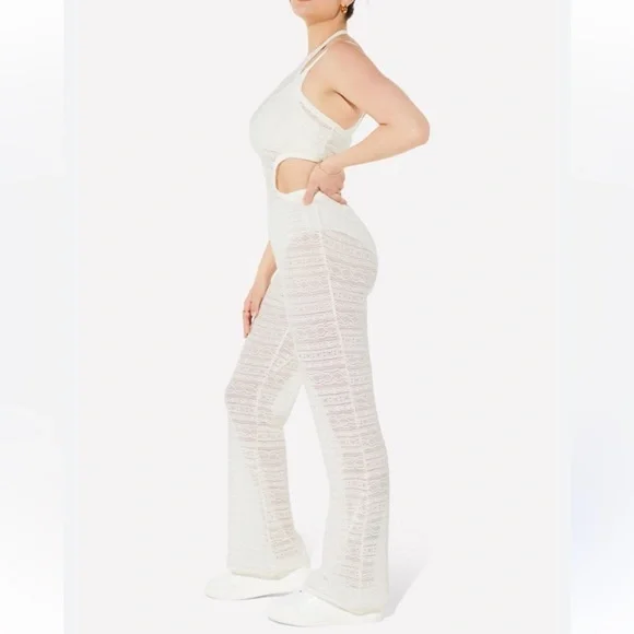 Yitty off white knit flare leg jumpsuit, size 1X, NWT. - Picture 2 of 16